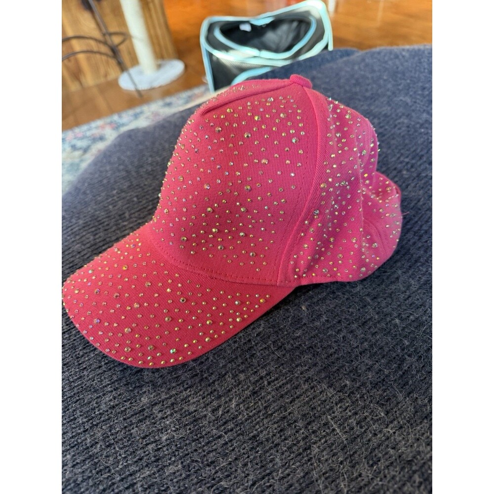 Womens Jeweled Rhinestone Studded Hat - Crystal Gem Bling Baseball Cap - Picture 2 of 4